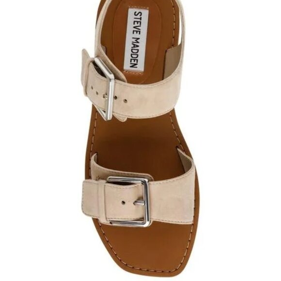 Steve Madden Santo Sling Back Sandals Sand Suede (Size 8) - Picture 3 of 8